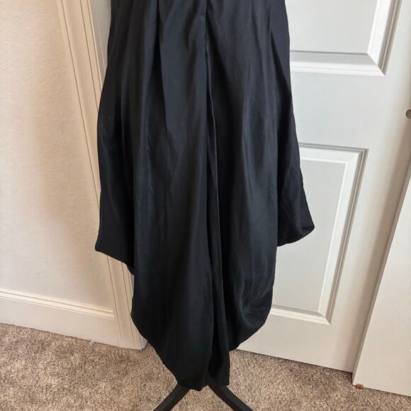 Gap Silk Blend Draped Hem High Low Dress M Smocked Whimsigoth Lagenlook Y2K - Picture 7 of 12
